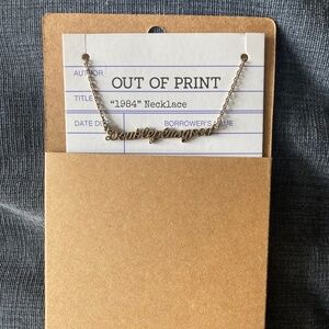 Out of Print - 1984 (George Orwell) Doubleplusgood necklace 14k gold plated